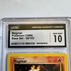 Pokemon Magmar 1999 Base Set 36/102 CGC 10 Gem Mint - Image 2