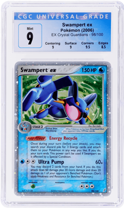 2006 Pokemon Ex Crystal Guardians Swampert Ex Holo #98 CGC 9 - Image 1