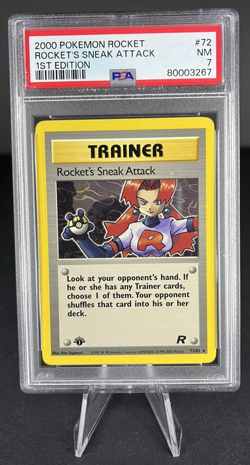 PSA 7 - Rocket's Sneak Attack 1st Edition 72/82 Rare - Team Rocket Pokemon TCG - Image 1