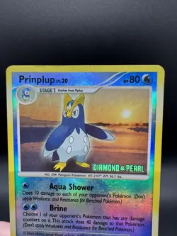 Pokemon TCG Prinplup 58/130 Diamond & Pearl STAMPED Reverse Holo - HP/Damaged - Image 3