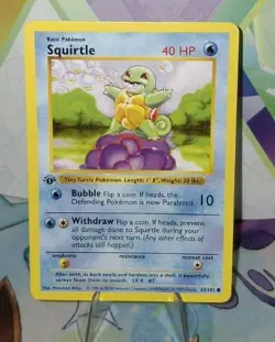 Pokemon TCG 1st Edition Shadowless Squirtle 63/102 NM/BETTER - Image 1