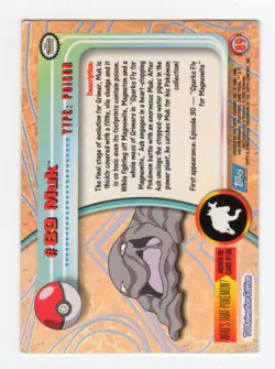 2000 TOPPS Chrome Pokemon Muk #89 TV Animation - Series 2 Holo Foil - Image 2