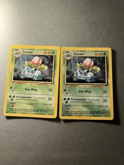 Pokemon TCG Ivysaur Lot of 2 30/102 Base Set Unlimited Vintage 1999 Wotc NM - Image 1