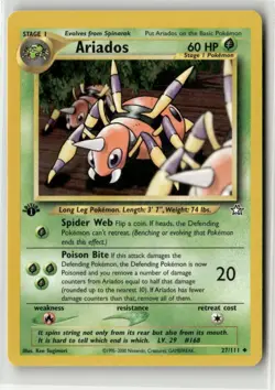 2000 Pokemon Neo - Genesis Vintage 1st Edition Ariados #27/111 - Image 1