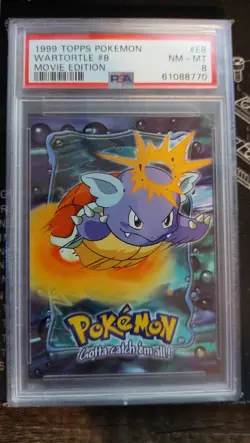 1999 Topps Pokemon First Movie Edition Wartortle E8 PSA 8 - Image 1