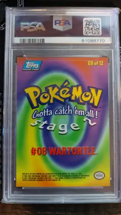 1999 Topps Pokemon First Movie Edition Wartortle E8 PSA 8 - Image 2