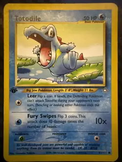 Pokemon TCG Totodile Neo Genesis 1st Edition Common - Image 1