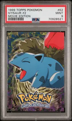 PSA 9 1999 Topps Pokemon Movie Edition #E2 Ivysaur #2 Pop83 - Image 1