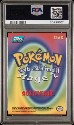 PSA 9 1999 Topps Pokemon Movie Edition #E2 Ivysaur #2 Pop83 - Image 2