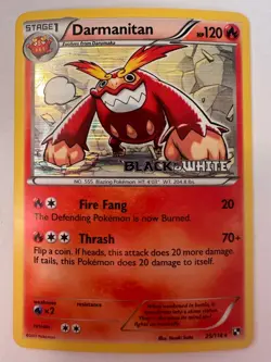 Pokemon Darmanitan Prerelease Promo Holo Black & White 25/114 NM LP+ - Image 1
