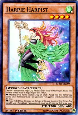 Yugioh! LP Harpie Harpist - CROS-EN099 - Super Rare - 1st Edition Lightly Played - Image 1