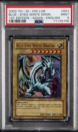 2002 YU-GI-OH! LOB-LEGEND OF BLUE EYES WHITE DRAGON BLUE-EYES WHITE DRAGON PSA 9 - Image 1