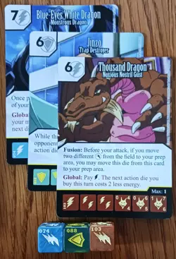Dice Masters - Yu-Gi-Oh - 3 rare cards Blue-Eyes, Jinzo, Thousand Dragon - Image 1