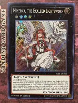 Minerva, The Exalted Lightsworn - BLLR-EN044 - Secret Rare - 1st Edition - LP - Image 1