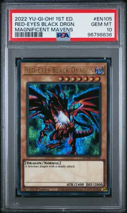 2022 YU-GI-OH! MAGNIFICENT MAVENS 1ST ED #EN105 RED-EYES BLACK DRAGON PSA 10 - Image 1
