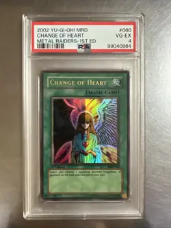 2002 Yu-Gi-Oh! TCG Metal Raiders Change Of Heart 1st Edition MRD-060 - PSA 4 - Image 1