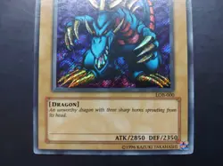 Yugioh - Tri-Horned Dragon LOB-000 Secret Rare Wavy Print - Image 3