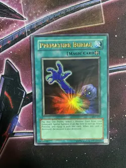 Yugioh Premature Burial PSV-037 Unlim Ultra Rare Name Stamp Misprint See Pics!?? - Image 1