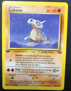 Cubone Pokemon 50/64 FIRST 1st EDITION CCG Gaming RARE!! Trading Card - Image 1