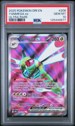 PSA 10 Yanmega EX 206/182 Ultra Rare Destined Rivals Pokemon Card - Image 1