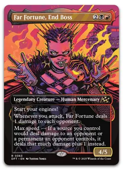 Far Fortune, End Boss (Borderless) #363 (NM) Aetherdrift DFT Magic MTG - Image 1