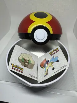 Empty Pokemon TCG Poke Ball Ball Tin And Stickers Only - Image 1