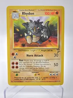 Pokemon Base Set 2 Rhydon 59/130 LP Vintage English - Image 1