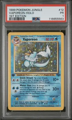 Pokemon Jungle 1999 Vaporeon Holo 1st Edition PSA 1 - Image 1