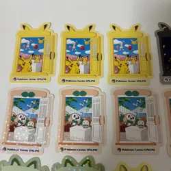 Near MINT Pokemon Center Online Pikachu Award Sticker Holo Nomal Set of 36 - Image 2