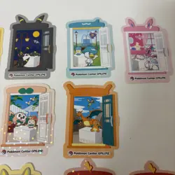 Near MINT Pokemon Center Online Pikachu Award Sticker Holo Nomal Set of 36 - Image 3