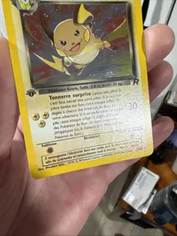 Pokemon TCG Raichu Obscur 83/82 Holo 1st Edition French Team Rocket - Image 3