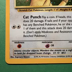 Pokemon TCG Meowth Promo 10 Rare Holo Gameboy Card NM Pretty Swirl! - Image 4