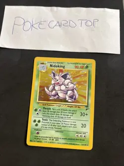 Pokemon Card Nidoking 11/130 Set Base-eng-holo-swirl-Nm/Mint! - Image 1