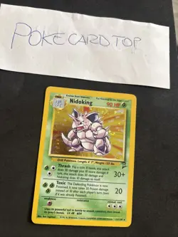 Pokemon Card Nidoking 11/130 Set Base-eng-holo-swirl-Nm/Mint! - Image 4
