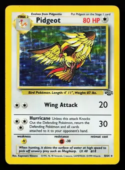 Pidgeot 8/64 Holo Rare Jungle Pokemon Card small dents - Image 1
