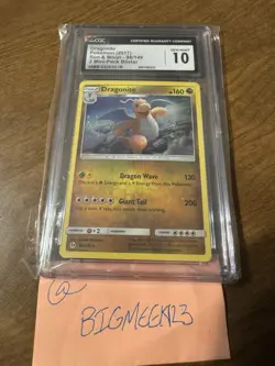 Pokemon Graded Card- 2017 Dragonite 96/149 Holo Rare Sun & Moon CGC Gem Mint 10 - Image 1