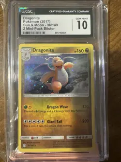 Pokemon Graded Card- 2017 Dragonite 96/149 Holo Rare Sun & Moon CGC Gem Mint 10 - Image 2