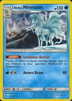Alolan Ninetales 28/147 (Cracked Ice Holo) Deck Excl Pokemon Card LP - Image 1
