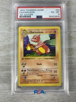 1999 1st Edition Charmeleon Base Set Pokemon Card #24/102 EX-MT PSA 6. - Image 1