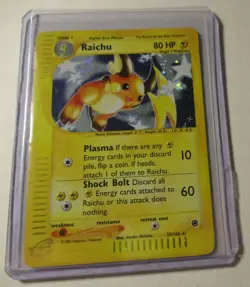 Pokemon TCG Expedition Base Raichu Holo Card 25/165 Played 2002 Electric Vintage - Image 3