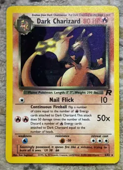 Pokemon Dark Charizard Holo Team Rocket Wotc Vintage Card 4/82 - Image 1