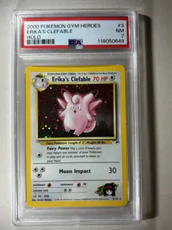 Erika'S Clefable Holo #3 2000 Pokemon Gym Heroes PSA 7 GREAT CARD 💥 - Image 1