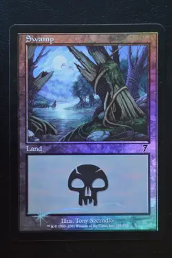 Magic The Gathering MTG SWAMP (349) FOIL Seventh Edition LP Lightly Played - Image 1