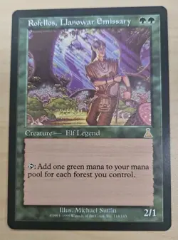 Magic The Gathering MTG Rofellos, Llanowar Emissary x1 Urza's Destiny Light Play - Image 1