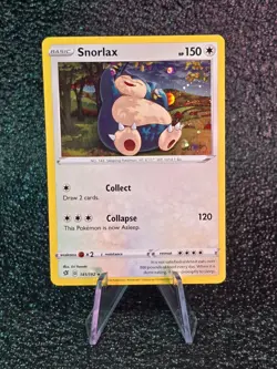 Pokemon TCG Snorlax 141/192 Rebel Clash Holo Rare Cosmos Holo with Swirl - Image 1