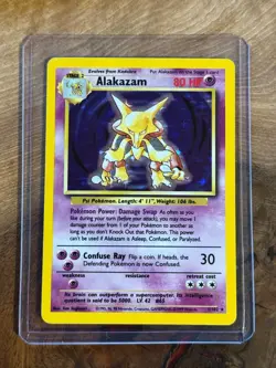 Pokemon TCG Alakazam 1/102 Holo Rare base set 1999 WOTC - NM/LP - Image 1