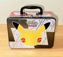 Pokemon 25th Anniversary Celebrations Treasure Chest Lunch Box Tin EMPTY Storage 820650809415 - Image 1