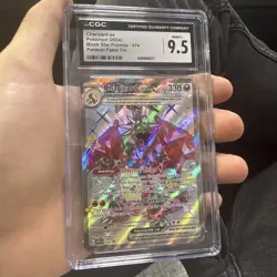 Pokemon TCG Charizard ex 074 (2024) Black Star Promo Paldean Fates Tin CGC 9.5 - Image 1