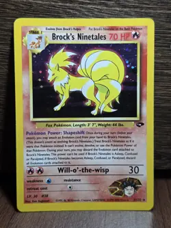 Pokemon Ninetales Holo Rare Gym Challenge Brock's 3/132 Unlimited LP - Image 1