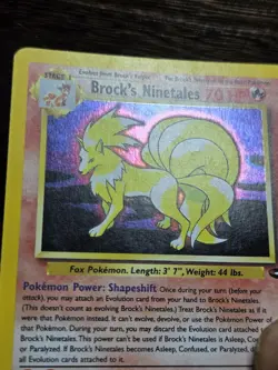 Pokemon Ninetales Holo Rare Gym Challenge Brock's 3/132 Unlimited LP - Image 2